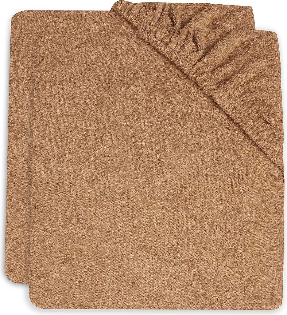 Jollein Wickelauflagenbezug - Biscuit - 2er Pack - 50x70cm - Baumwollfrottee - Bezug Wickelauflage - Hellbraun