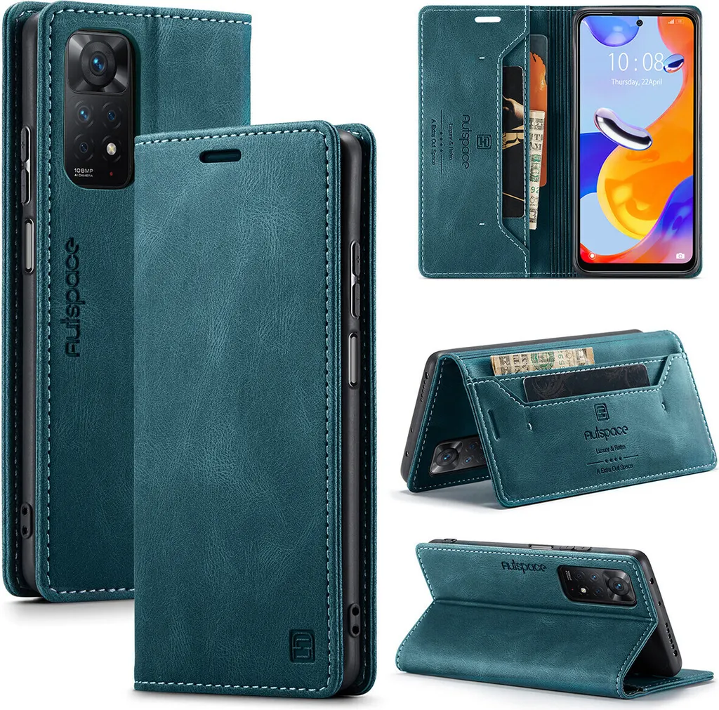 Custodia Elegante Blu Redmi Note 11 Pro: Cover Pelle Soft Touch
