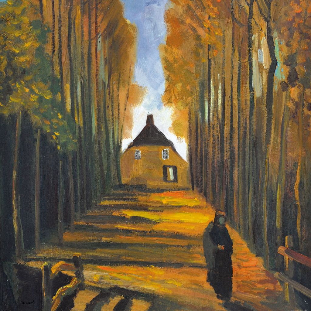 Vincent Van Gogh Kunstdruck Bild - Pappelallee Im Herbst, 1884 (100 x 100 cm)