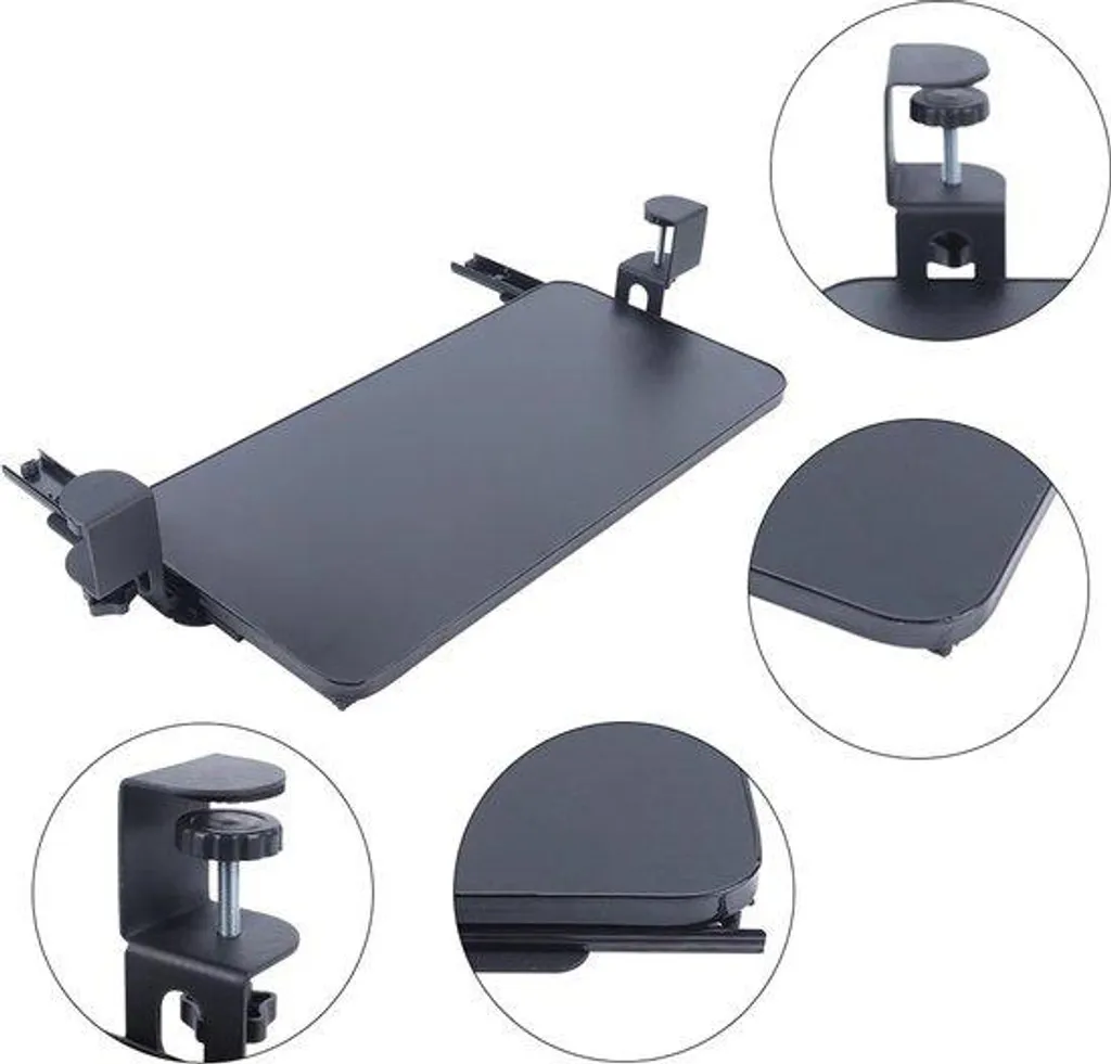 Table d'appoint rabattable pour petit espace sous plan de travail noir
