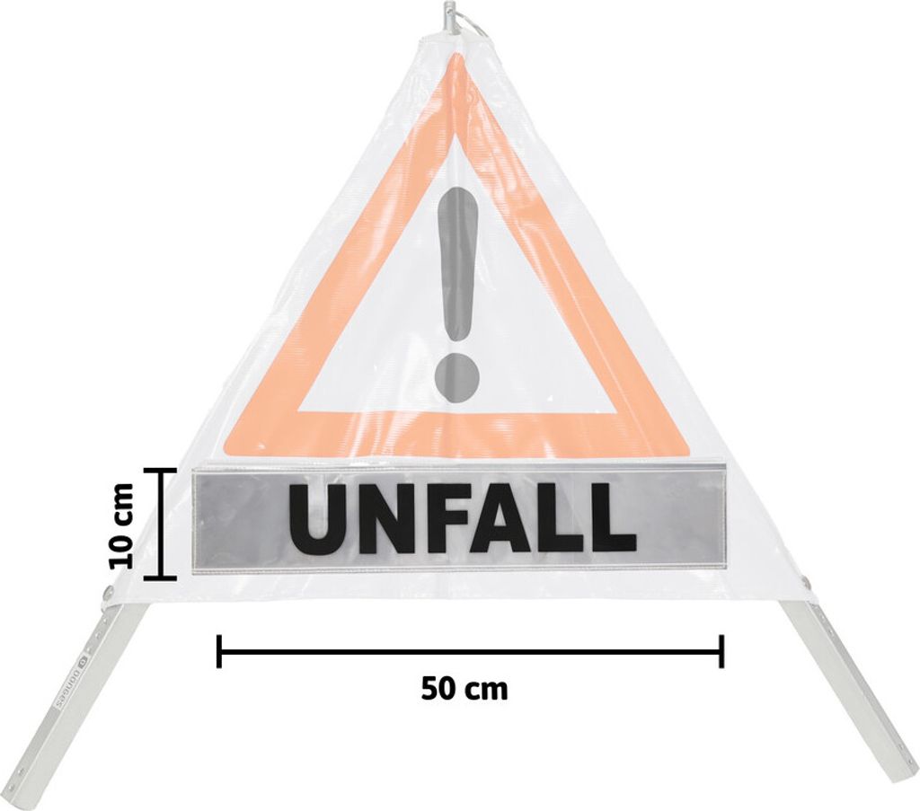 Dönges Klettschild, retroreflektierend, 500 x 100 mm, Aufdruck UNFALL