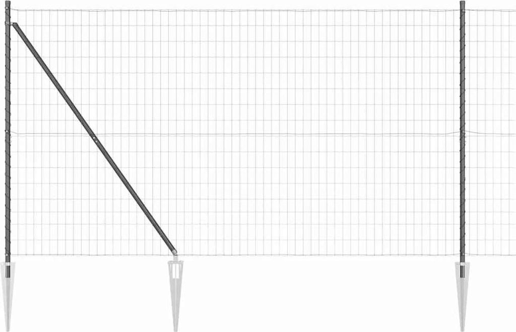vidaXL Zaun mit Pfosten Grau 1,5 x 10 m Stahl und PVC