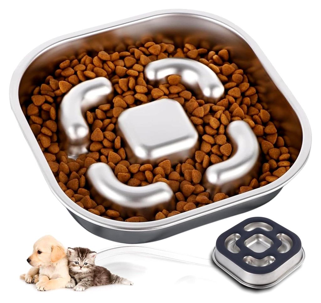 Slow Feeder Hundenapf Einfügung, Anti-Schling Napf für große Hunde, Kieselgel Slow Feeder Schüssel für Futter und Snacks, unterstützt die Ver...