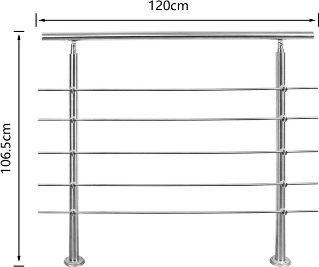 EINFEBEN Treppengeländer Geländer Edelstahl 120 cm 5 Produktbild 2