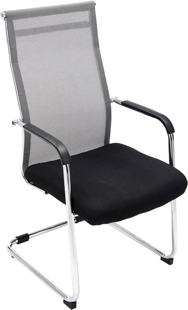 Besucherstuhl DAKAR - Stoff Grau 55x62x106.5 cm | Besucherstühle Konferenzstuhl Wartezimmerstuhl Bürostühle Bürostuhl Konferenzraum Wartezimmer