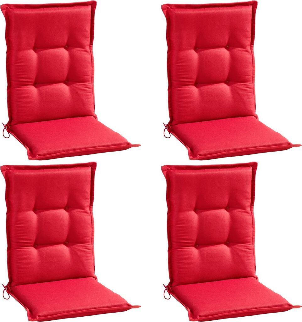 Gartenstuhlauflagen - Rot - Mittellehner - 4er Set
