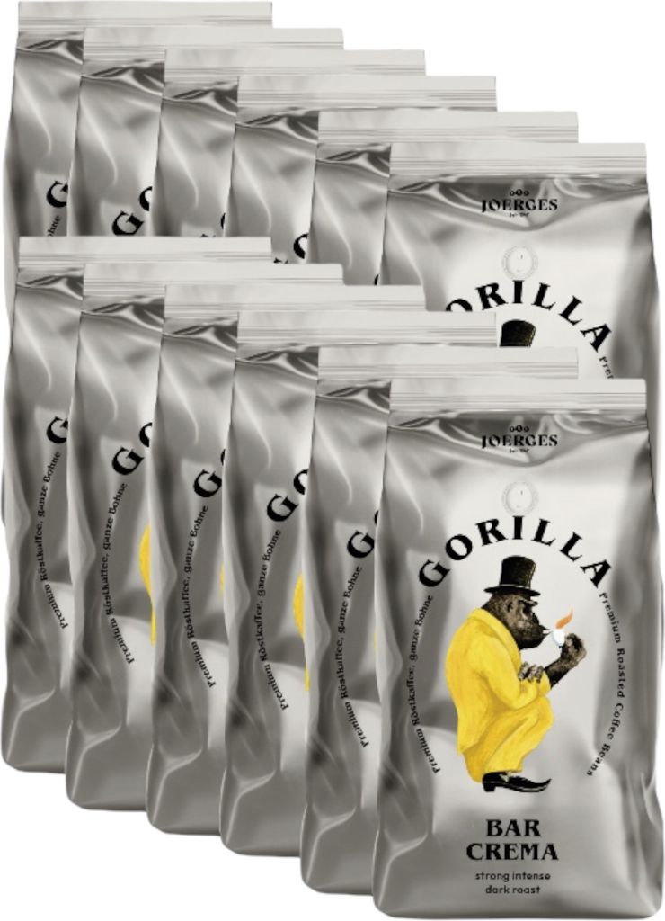 3x 1kg - Gorilla SUPERBAR CREMA - Kaffee Espresso Ganze Bohnen - Mondo Barista