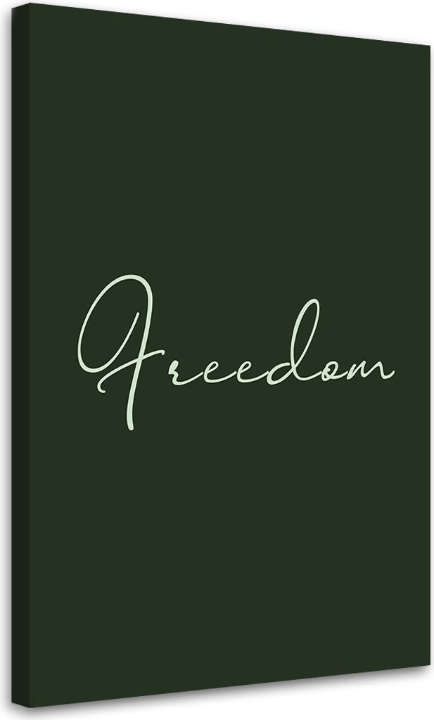 Leinwandbild Freiheit Zitat 70x100 Feeby Grün bild für die wand bereit zum aufhängen