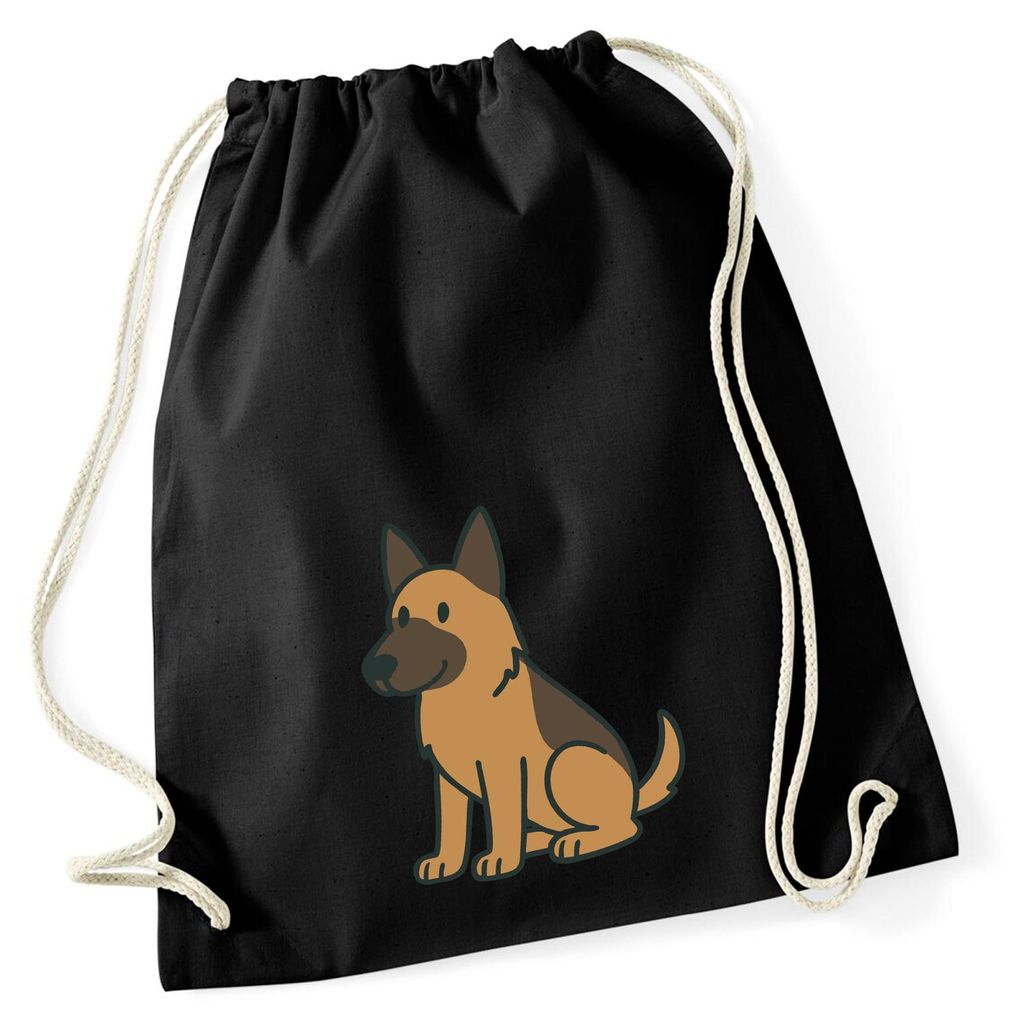 Huuraa Turnbeutel Malinois Comic Malis 12 Liter Black Baumwolle Rucksack Geschenkidee