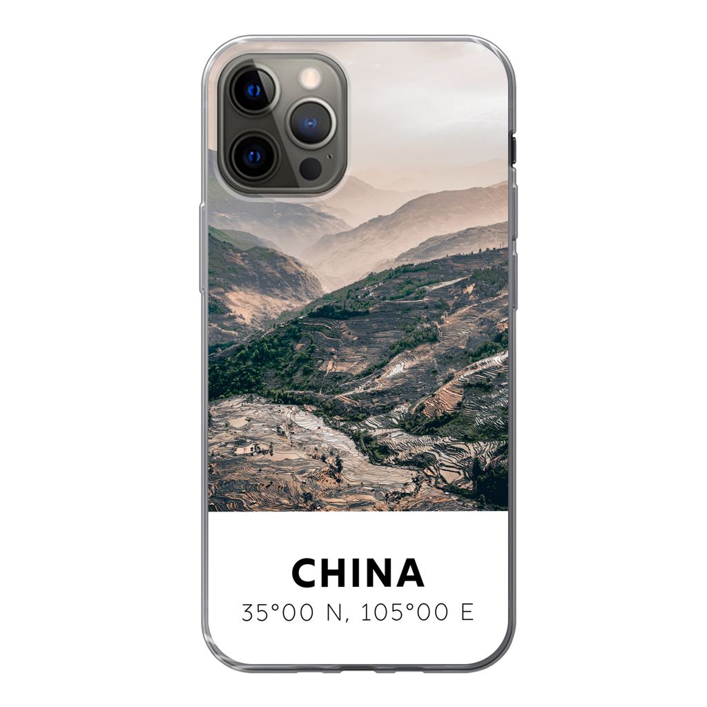 MuchoWow Handyhülle Schutzhülle Hülle für iPhone 13 Pro China - Berge - Asien - Sommer Silikon Softcase Handy Hülle - Handy-Tasche