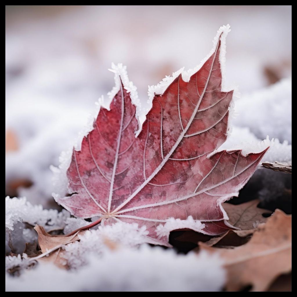 Plakat 80x80cm Blatt am Ende des Herbstes