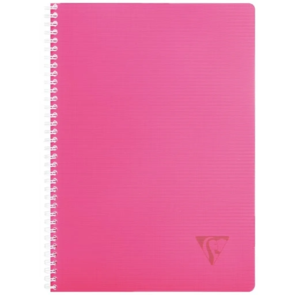 Cahier à spirales avec couverture en PP robuste format A4 petits carreaux