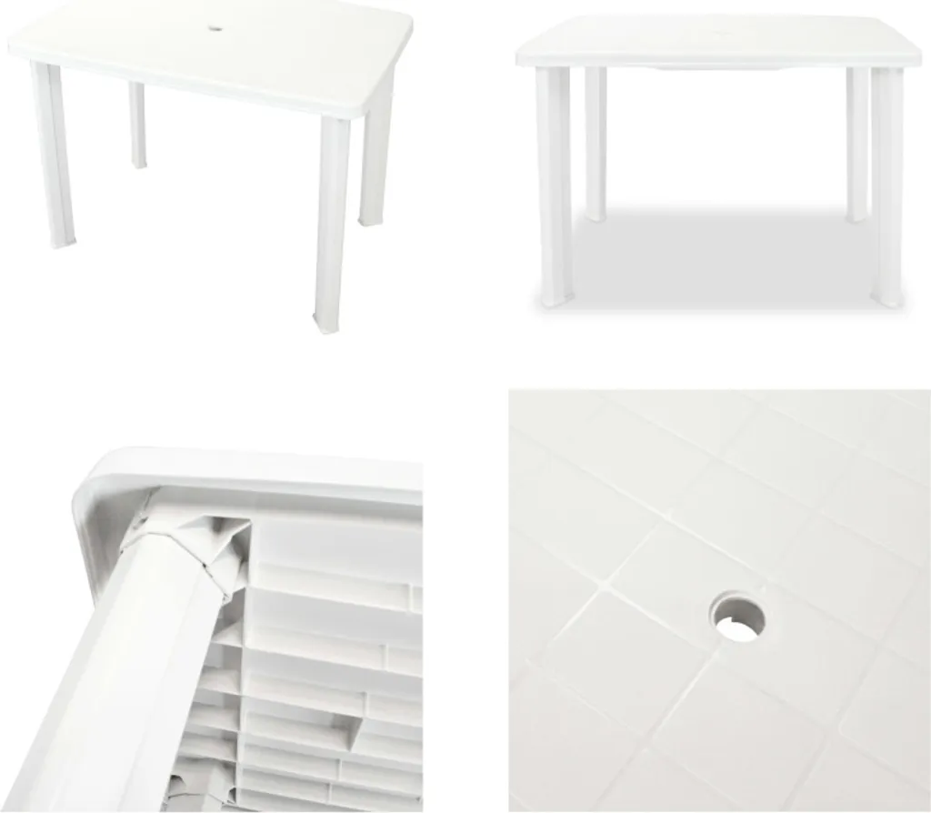 Tavolo Bianco 101x68x72 cm - Arredo Giardino in Resina Rinforzata
