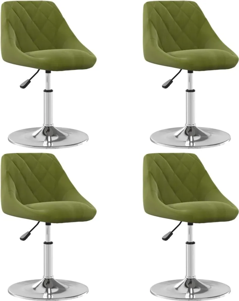 Chaise pivotante gain de place velours vert clair salle à manger x4 - 7