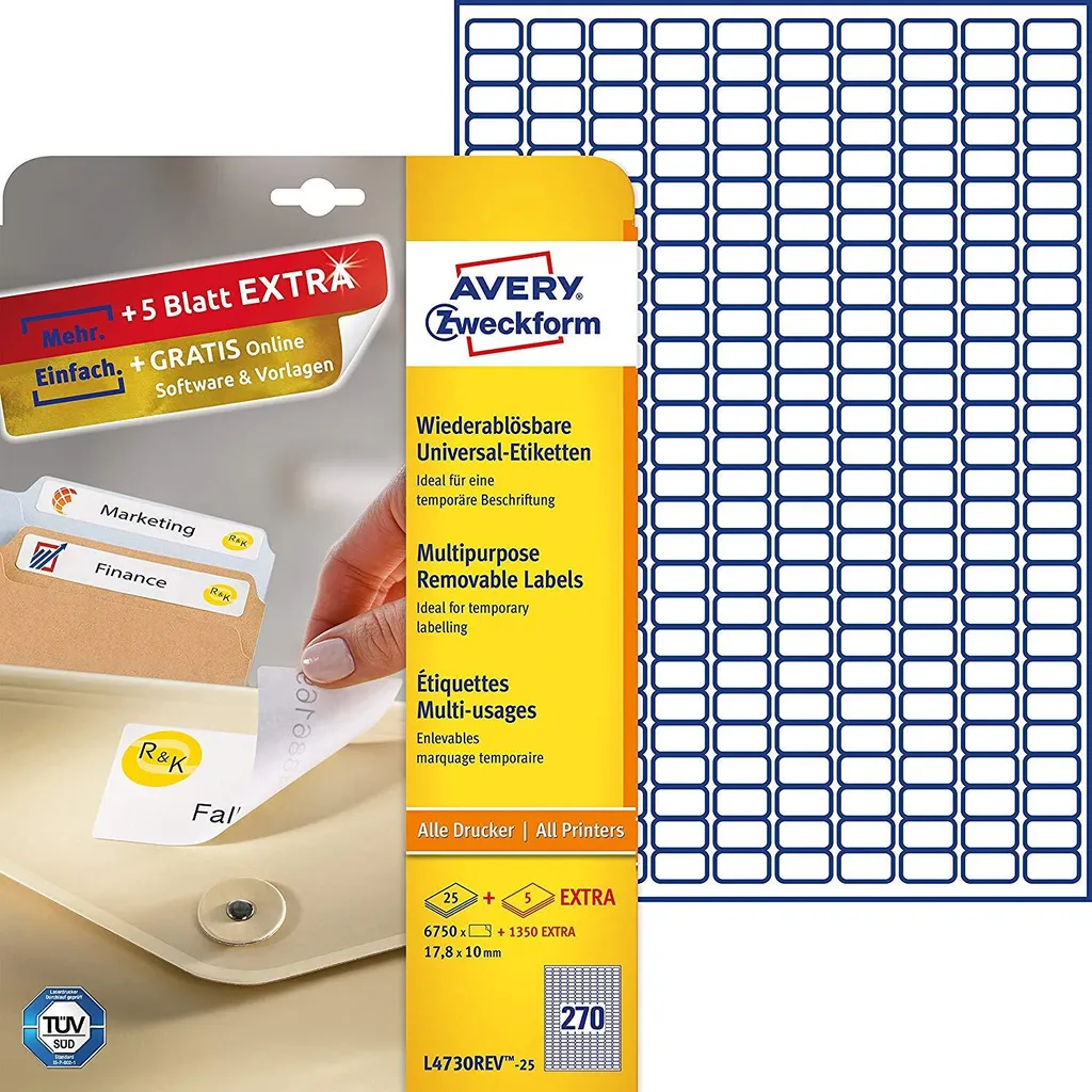 Convenienza Avery Zweckform L4730REV-25 Etichette 17,8x10mm 25ff - 8