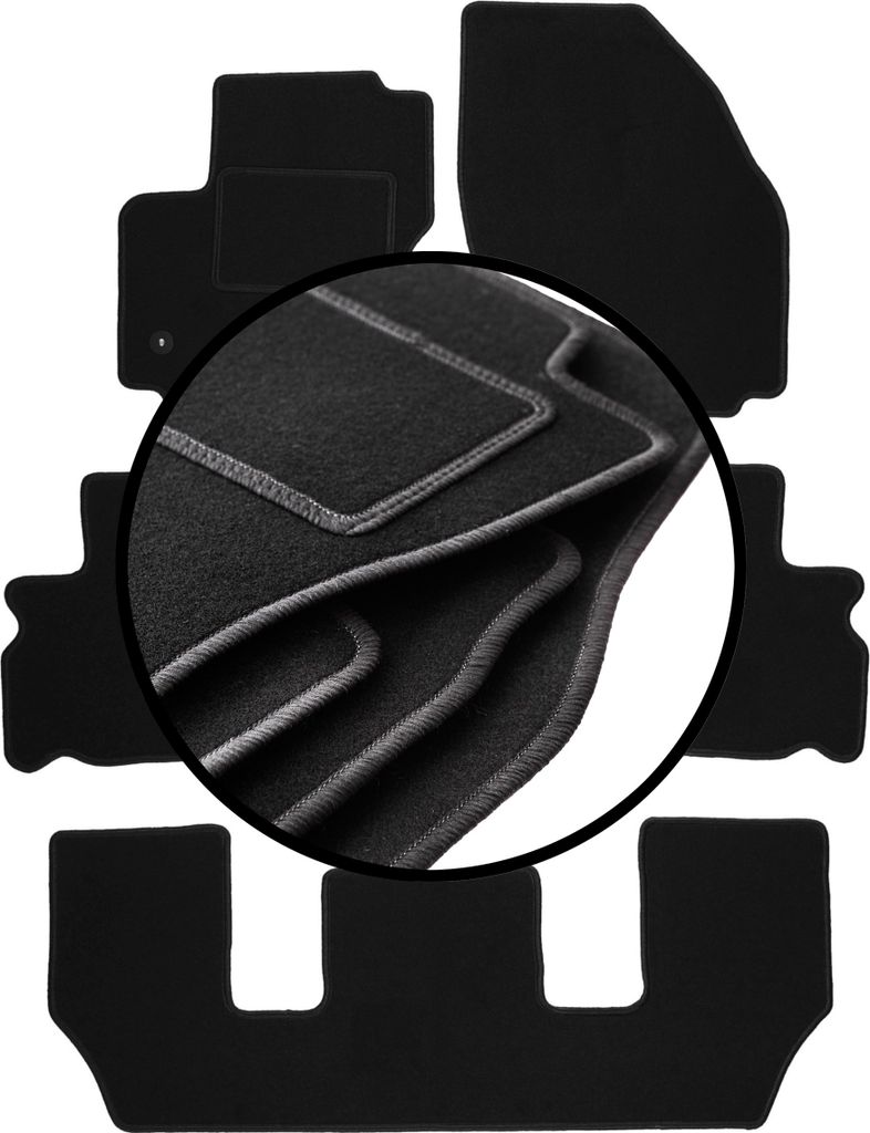Komplettset Veloursmatten für: Ford Galaxy MK2 FL 7-Sitzer (2012-2015)