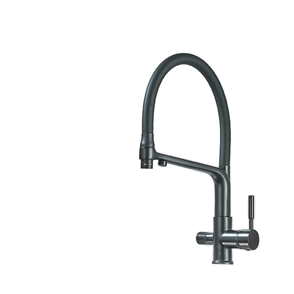 Miscelatore Cucina Design Nero Opaco 360° | Doppia Maniglia Deluxe