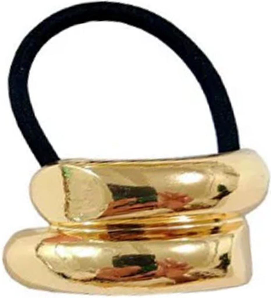 Haargummi mit goldener Doppel-Halo-Manschette elegant