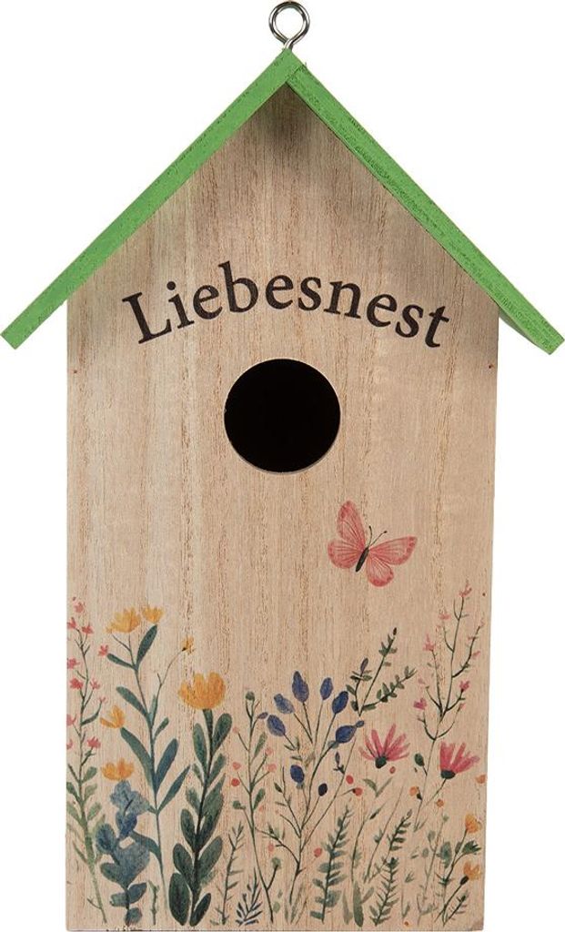 Clayre & Eef Vogelhaus 14x10x23 cm Braun Holz