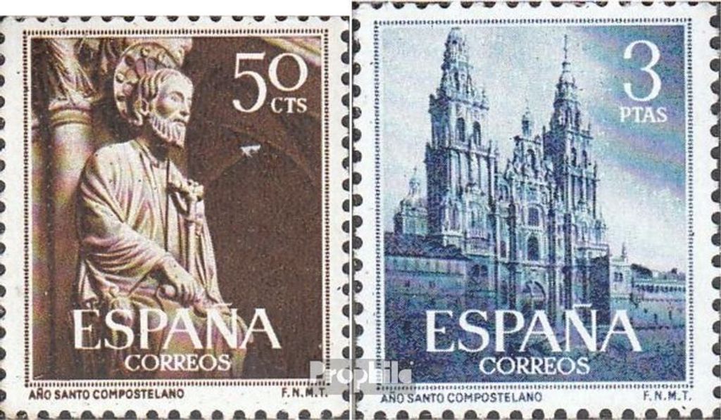 Briefmarken Spanien 1954 Mi 1025-1026 (kompl.Ausg.) postfrisch Heiliges Jahr