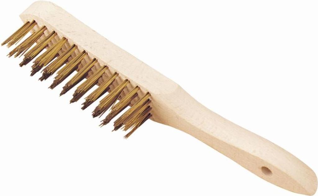 Vermessingte Bürste mit Stiel OUTILPARFAIT Weiches Messing - 4 Reihen - 715000