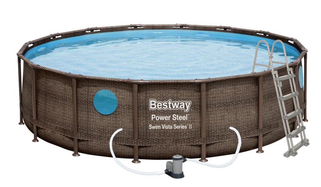 Bestway 56725, Gerahmter Pool, Leiter, Blau, Braun, 82,6 kg Produktbild 