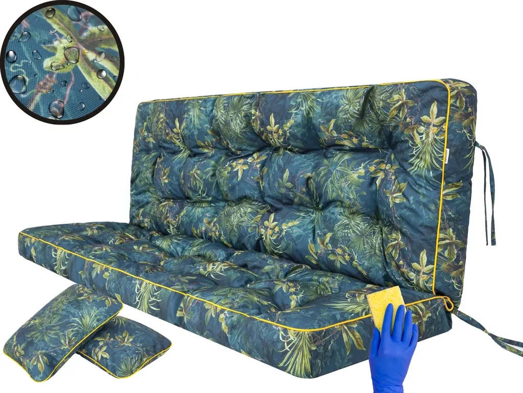 ABAKUHAUS Cardo Tovaglia da Esterno, Rotonda Leaf Ornament, Tovaglia da Picnic Lavabile Decorativa, 145 cm x 210 cm, Reseda Verde Verde Scuro