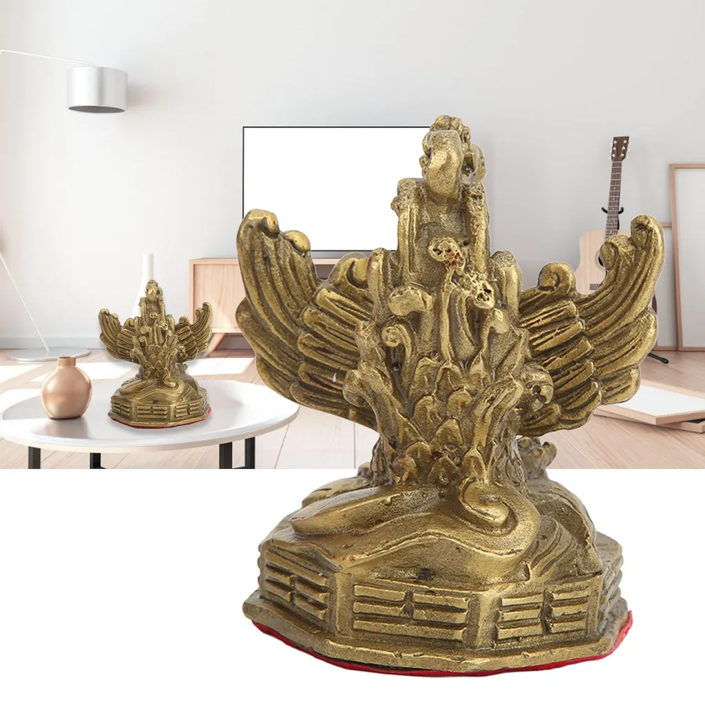 Statue de phénix en laiton haute dureté, figurine déco de collection 25cm - 10