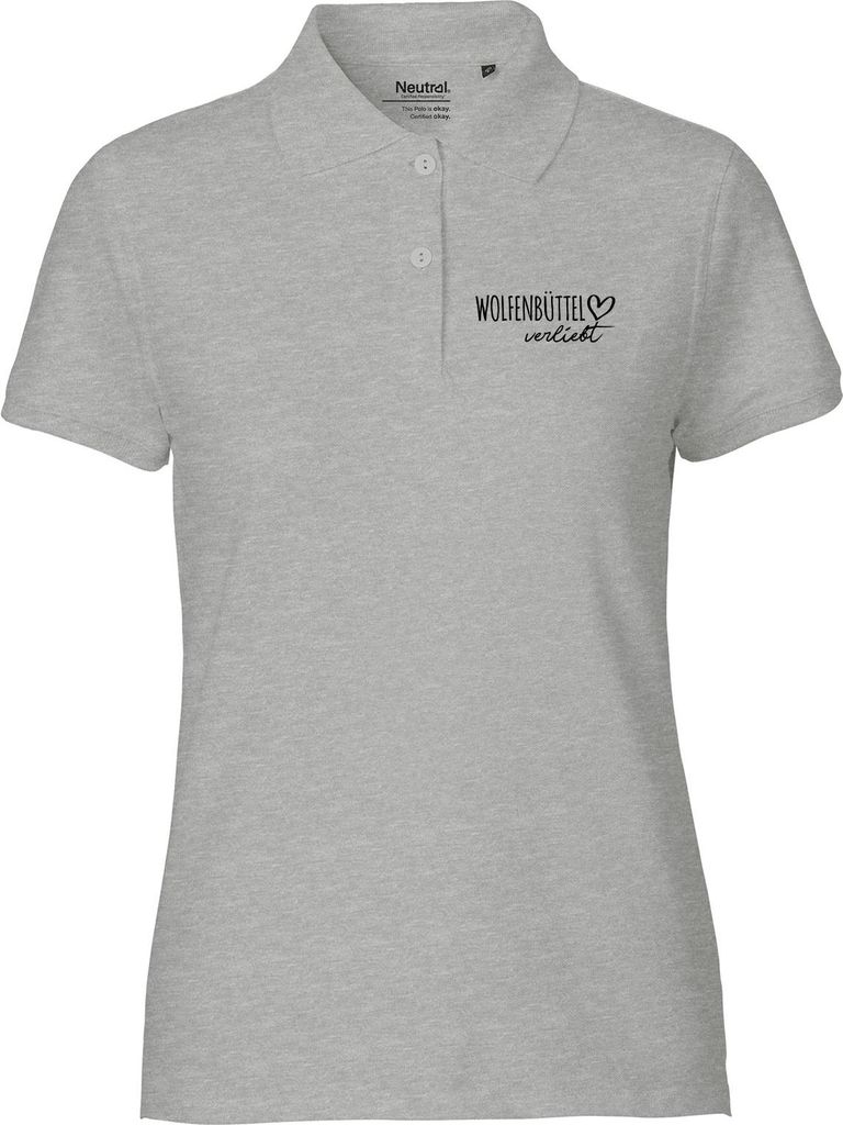 Huuraa Damen Polo Shirt Wolfenbüttel verliebt XL Sport Grey Bio Baumwolle Fairtrade Poloshirt Geschenkidee