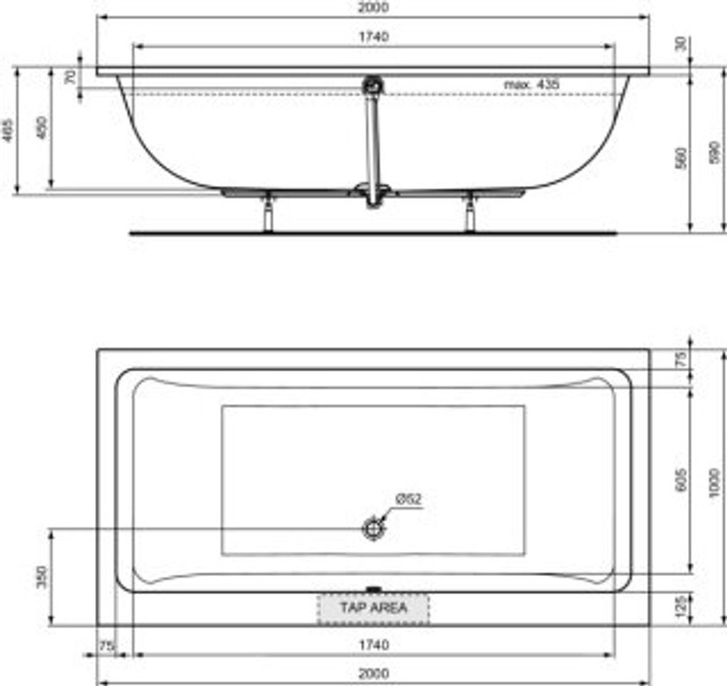 IDEAL STANDARD T540801 Duo-Badewanne La Dolce Vita