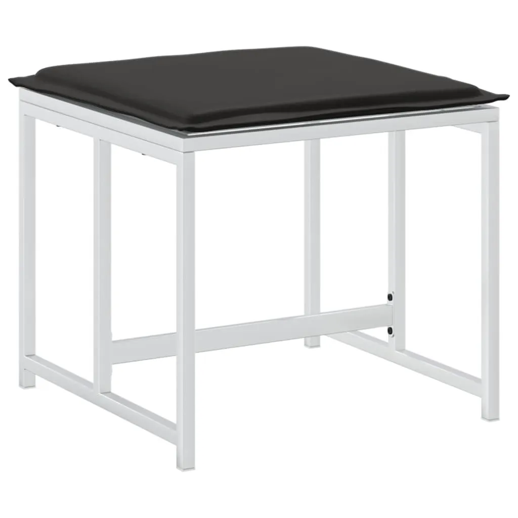 4 Sgabelli da Giardino Bianchi con Cuscini - Offerta Acciaio e Textilene - 5