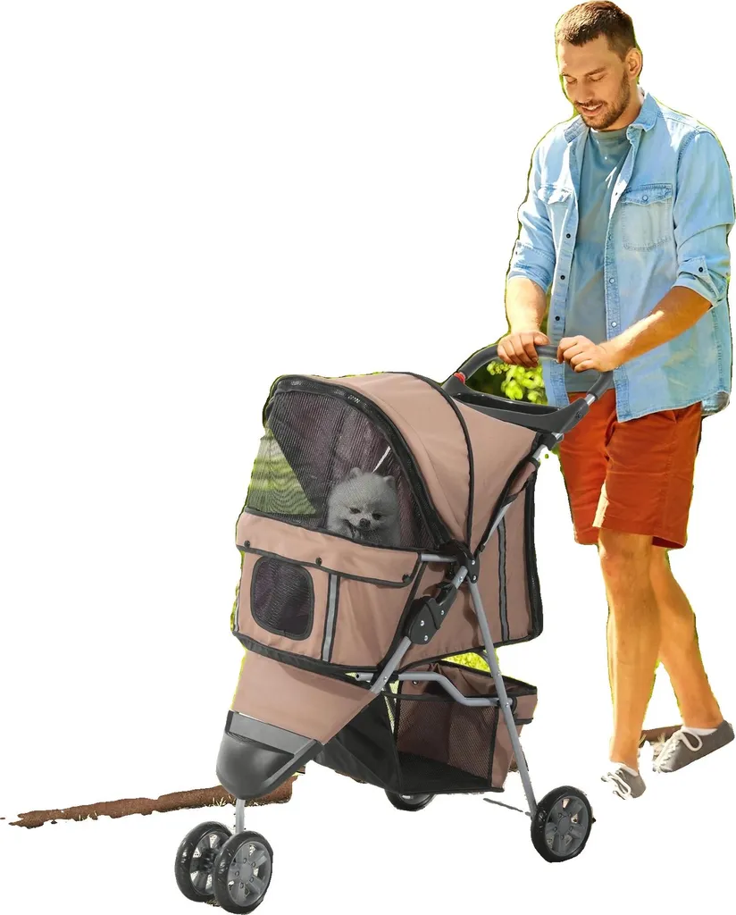Remorque pour chien pliable avec châssis en métal robuste - Taille L