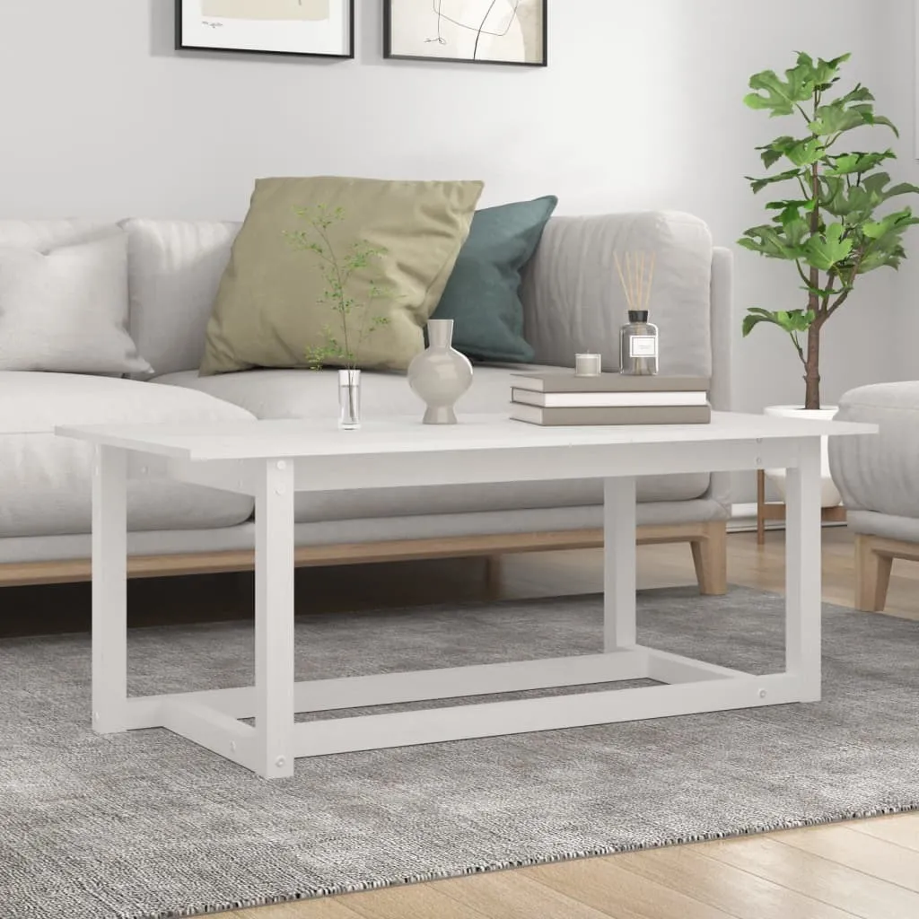 Tavolino Bianco 110x55x45 cm in Pino Massiccio | Design da Salotto