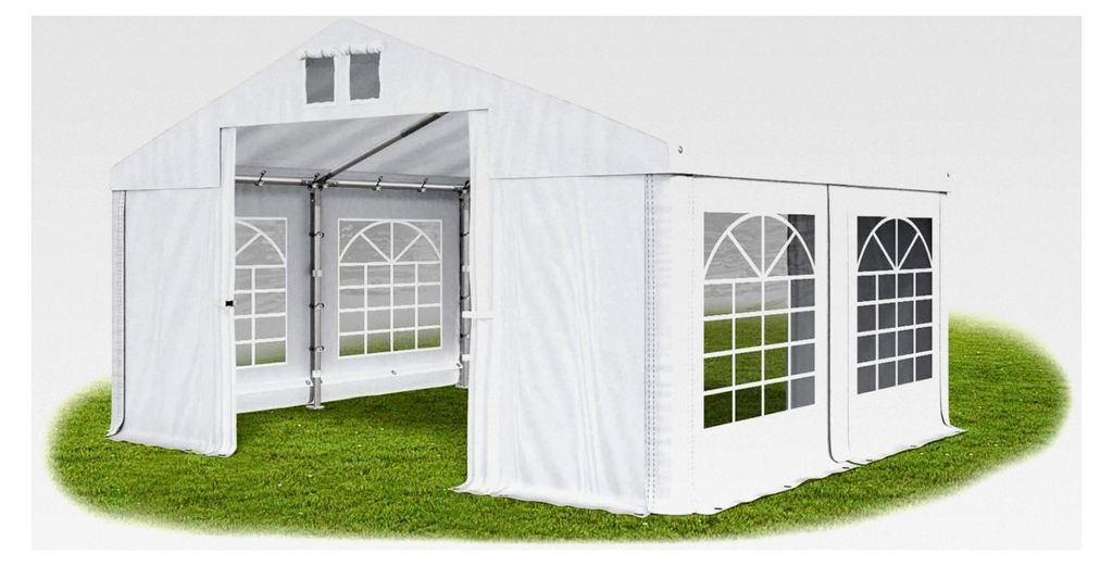 Partyzelt 3x4m wasserdicht weiß 560g/m² PVC Plane