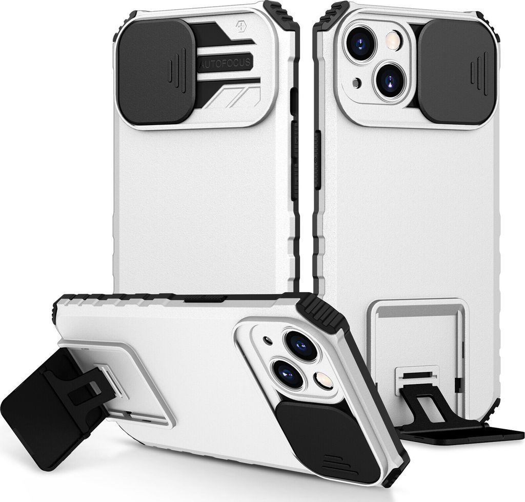 iPhone 13 Hülle, Dual Layer Ständer Schutzhülle mit Schiebe Produktbild 