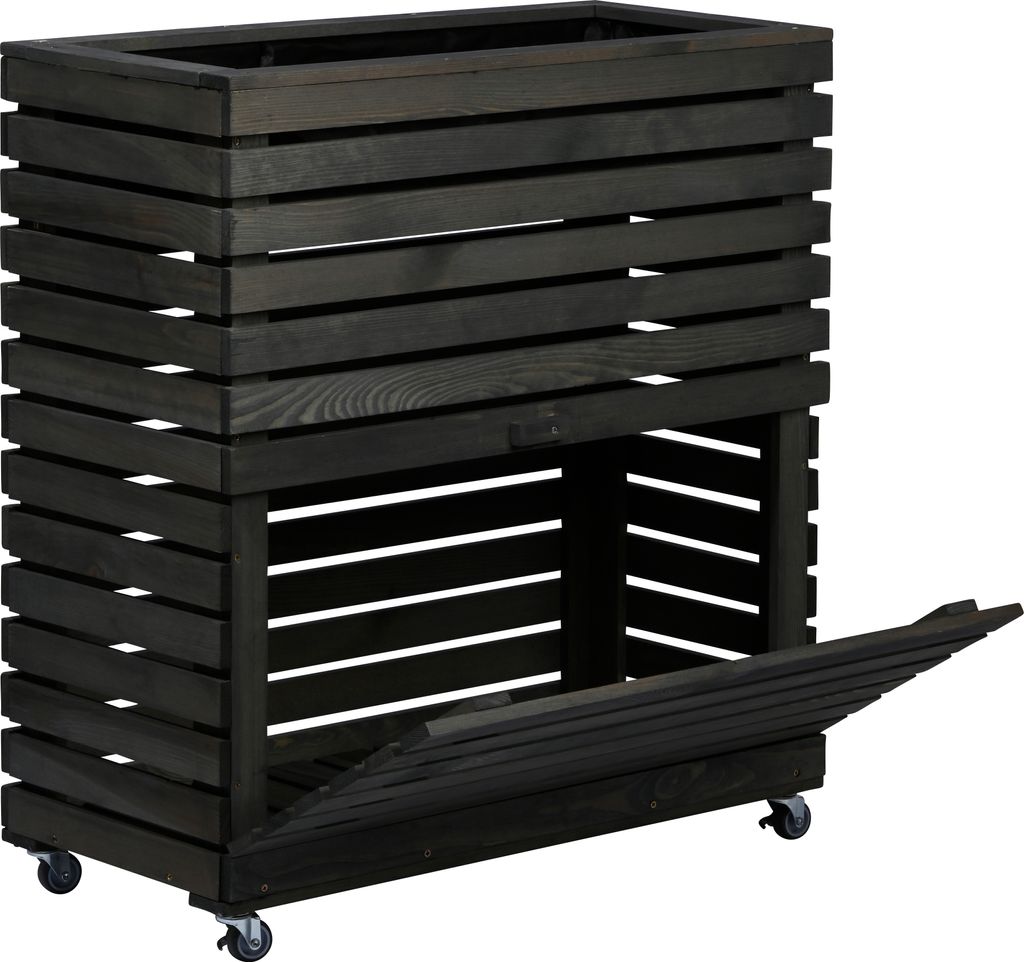 dobar Hochbeet "Rolla" Gr. L, Anthrazit mit Staufach, Produktbild 3