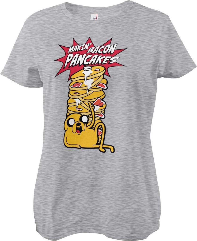 Makin' Bacon Pancakes Girly Tee - Small - HeatherGrey