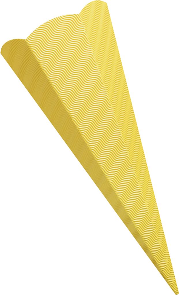 folia 92014 Schultüte, 3D-Wellpappe, H 68 cm, Ø 20cm, gelb (1 Stück)