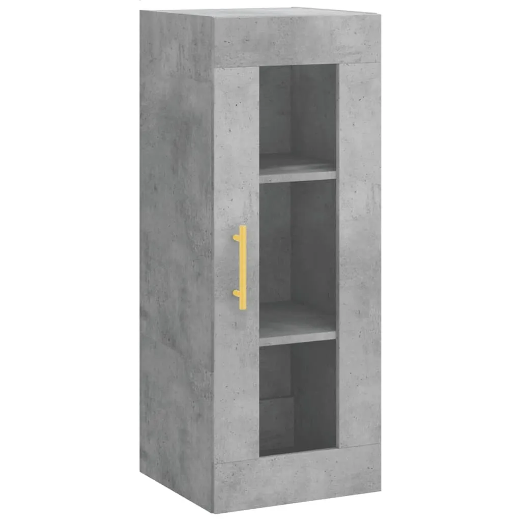 SYFAX Mobile Parete Grigio Cemento 34,5x34x90 cm | Pensile Sospeso Moderno