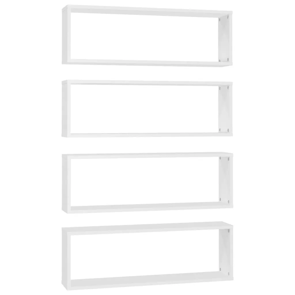 Rangement Mural Blanc 80 cm pour Livres et Déco Lot de 4 Étagères