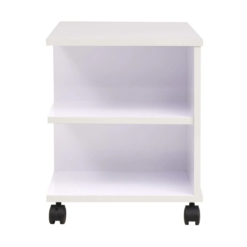Petite table basse mobile blanche 50 cm - Desserte à roulettes pratique
