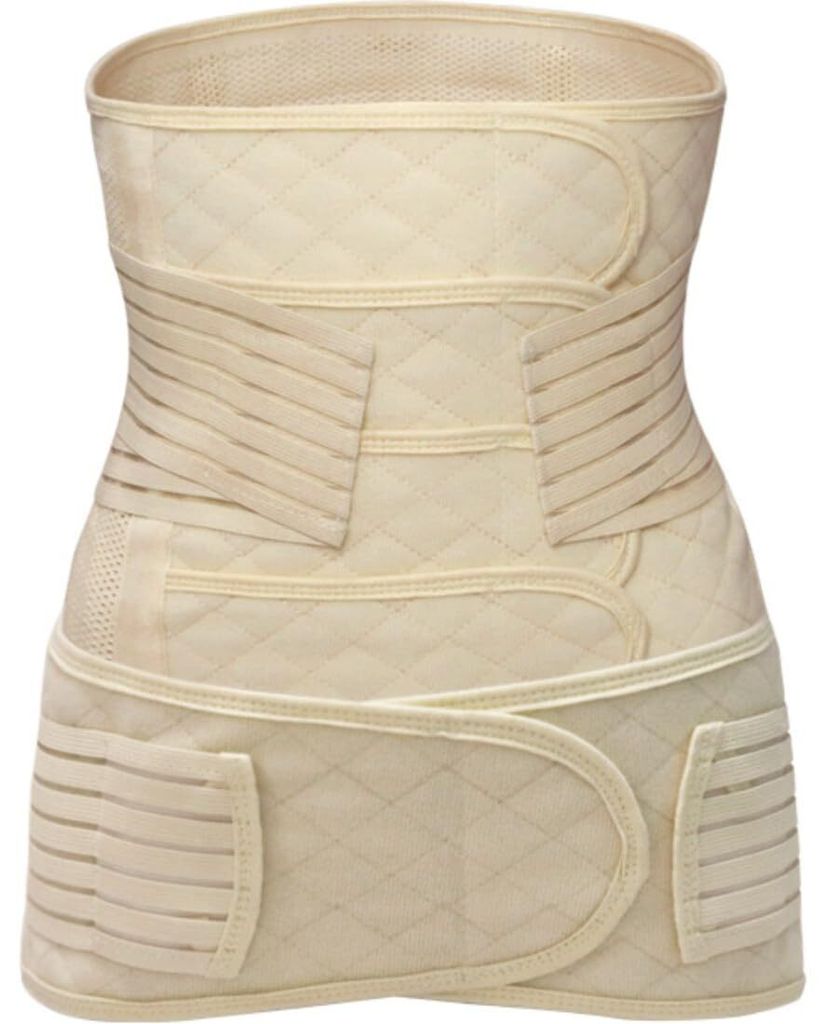 Verstellbarer, atmungsaktiver und elastischer Bauchgurt nach der Geburt zur Unterstützung der Schlankheit,Reparaturkorsett zweiteiliges Set-XXL...