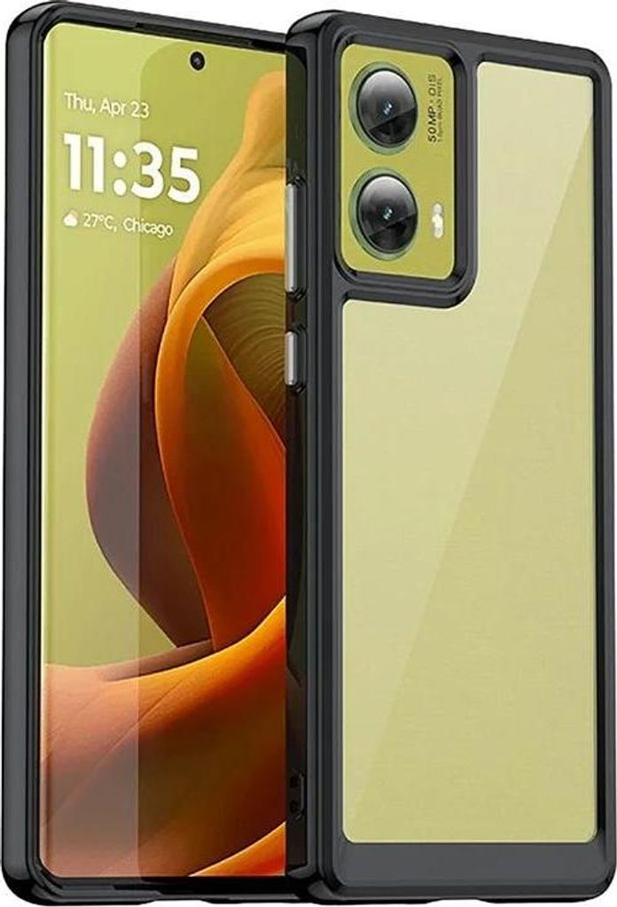 Hülle für Motorola Moto G85 - Phonesta Acrylic Hybrid Back Cover - Schwarz