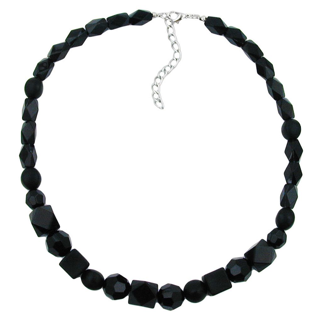 Kette Perle schwarz-facettiert schwarz 42 cm Produktbild 
