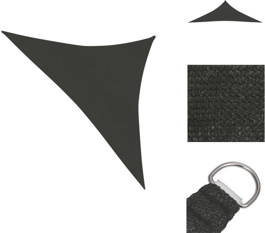 vidaXL Sonnensegel 160 g/m² Anthrazit 2,5x2,5x3,5 m HDPE - Sonnenschirme & Sonnenschutze