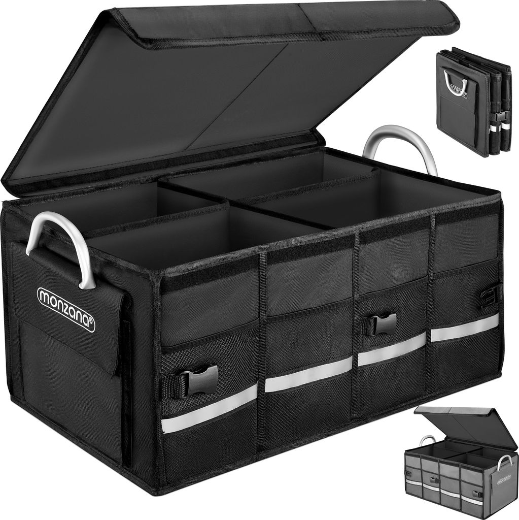 Monzana Organisateur de Coffre de Voiture Noir Couvercle Image du produit 