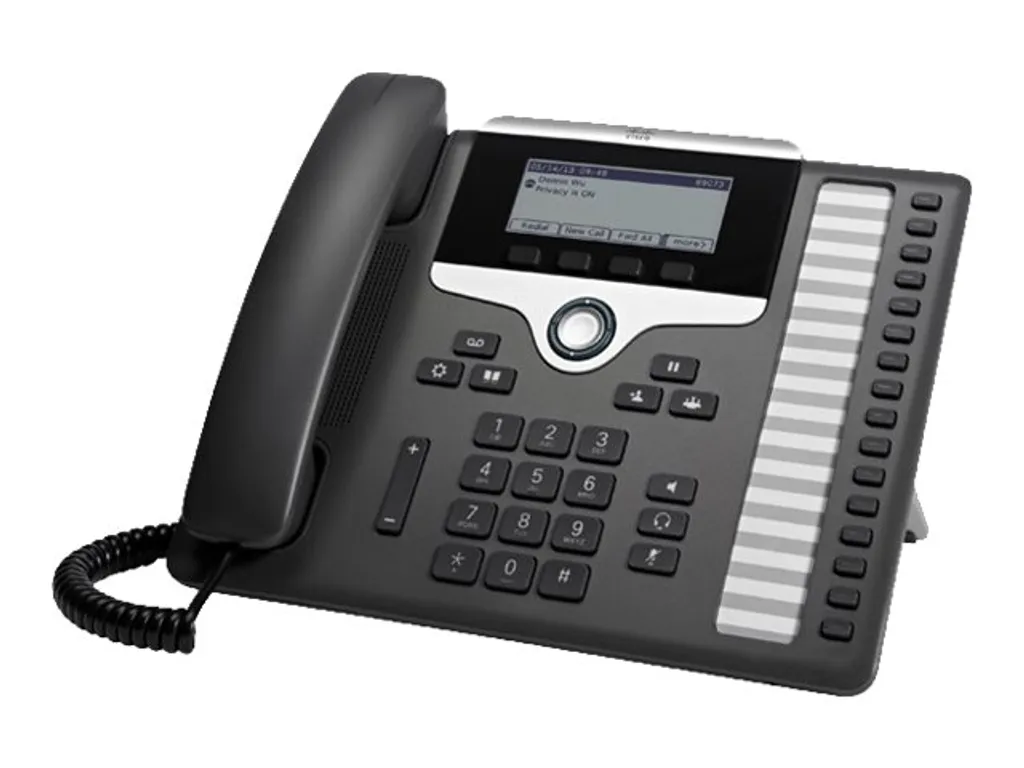 Cisco 7861 Téléphone IP Noir et Argent avec Casque Filaire 16 Lignes