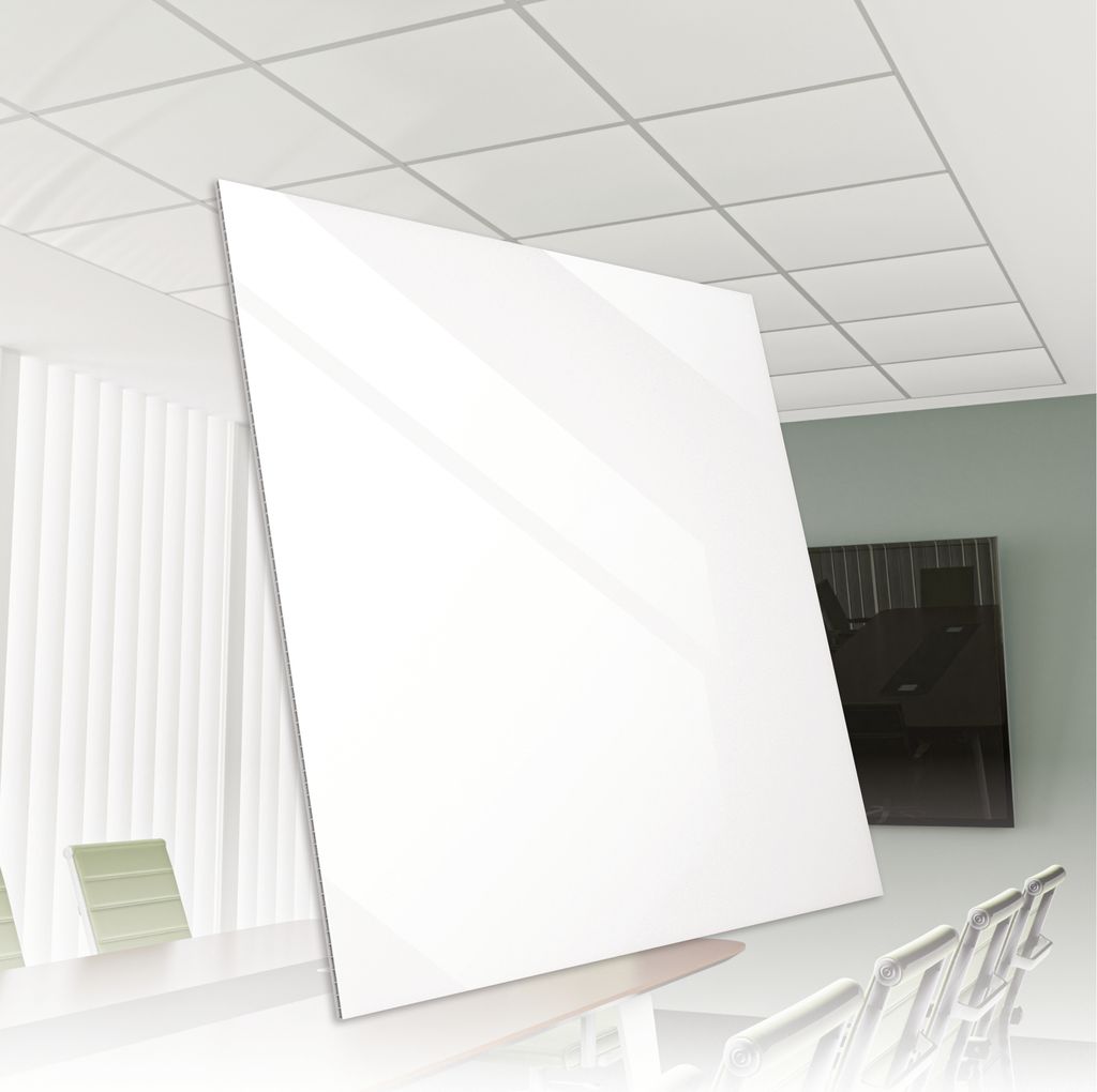 HEXIM Rasterdeckenplatte 62x62cm (300 Platten) Kunststoff Deckenplatte weiß glanz schwer entflammbar DIN 4102-1 Decke Deckenverkleidung PVC Feucht...