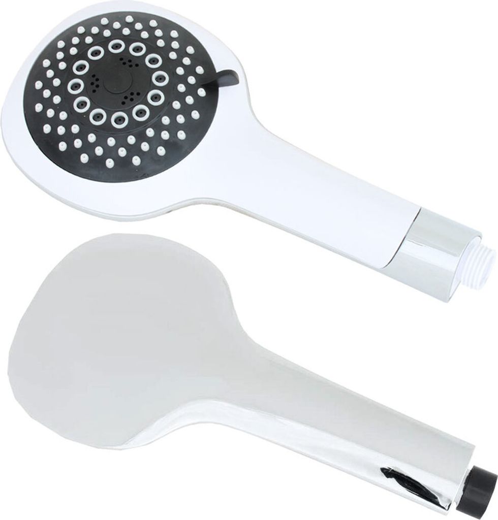 Duschkopf Handbrause, verstellbar mit 5 Strahlarten für rundum Wohlgefühl, ABS Schwarz & Weiß, mit 1/2''-Anschluss