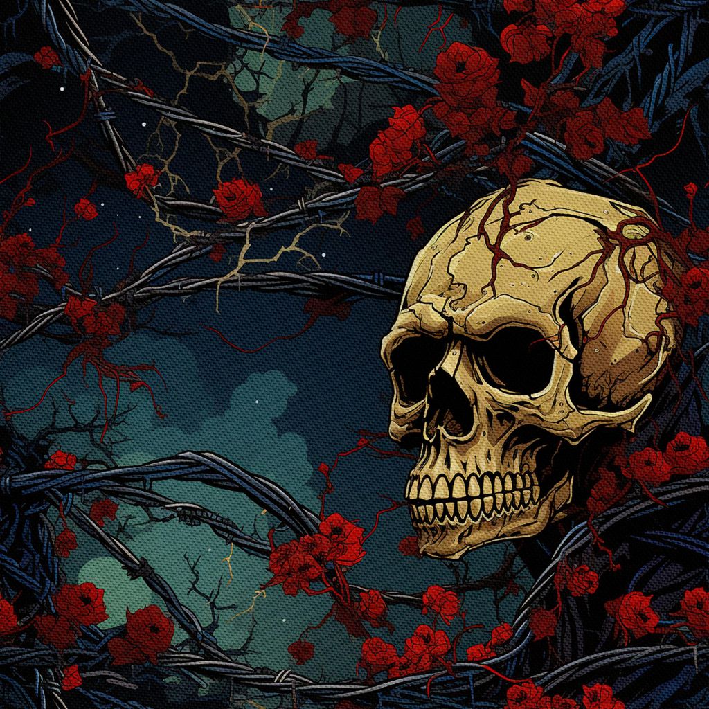 OUTDOOR DEKOSTOFFE OXFORD - Motiv der Schädel I DX4270